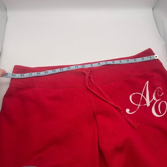 Y2K American Eagle Sweatpants Womens XL Red Wide Leg Low Rise Drawstring X - Picture 8 of 12